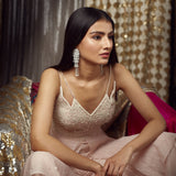 Peach Dori Kurta Sharara Set