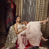 Peach Dori Kurta Sharara Set