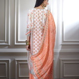 Ivory Printed Kurta Sharara Set