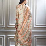 Ivory printed Kurta and Sharara Set