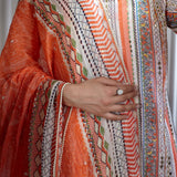 Ivory Printed and Mirror Short Kurta Set
