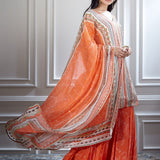 Ivory Printed and Mirror Short Kurta Set