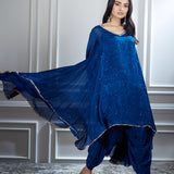 Printed Asymmetric tunic dhoti Set