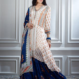 Ivory Printed and Mirror Tunic Set