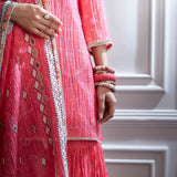 Printed and Embroidered Short Kurta Set