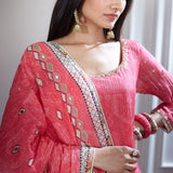 Printed and Embroidered Short Kurta Set