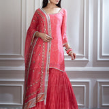 Printed and Embroidered Short Kurta Set