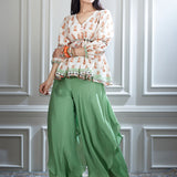 Printed Ivory Top & Sharara Set
