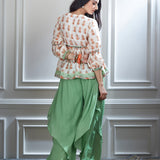 Printed Ivory Top & Sharara Set