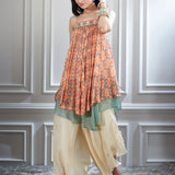 Chiffon Asymmetrical layer Top & Sharara Set