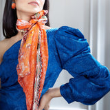 A Printed Dress with Cowl Detailing on Sleeve