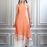 A Hand Embroidered Layered Halter Dress