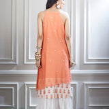 A Hand Embroidered Layered Halter Dress