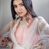 Soft organza jacket with a bustier and a crop pants
