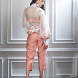 Soft organza jacket with a bustier and a crop pants