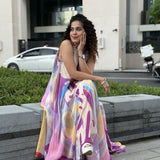 Purple Abstract Geo Dress