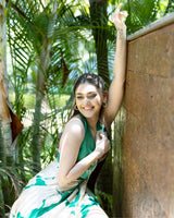 Shefali Jariwala - Mystic green printed maxi dress