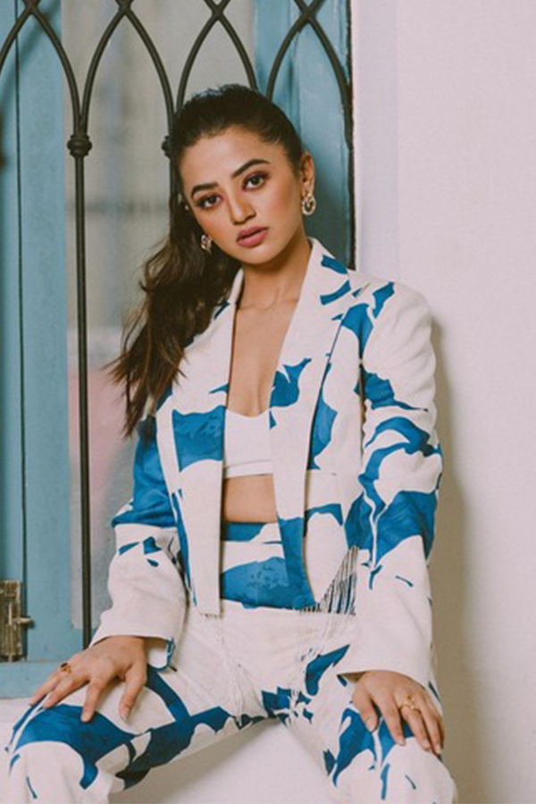Helly Shah - Mystic blue texture pant suit set