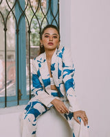 Helly Shah - Mystic blue texture pant suit set