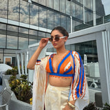 Krystle D'Souza in Vivid Floral Cape & Pants Set With Bustier