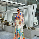 Krystle D'Souza in Vivid Floral Cape & Pants Set With Bustier