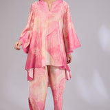Pink Twilight High Low Tunic Set