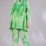 Sage Shimmer Chanderi Printed Co-Ord Set