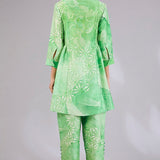 Sage Shimmer Chanderi Printed Co-Ord Set