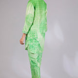 Sage Shimmer Chanderi Printed Co-Ord Set