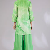 Sage Shimmer Chanderi Printed & Embroidered Co-Ord Set