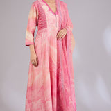Pink Sapphire Printed Anarkali Set