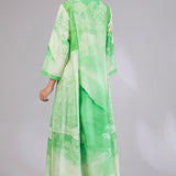 Sage Shimmer Chanderi Printed Anarkali Set