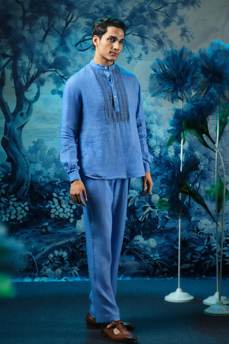 Wild blue short kurta set