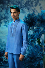 Wild blue short kurta set