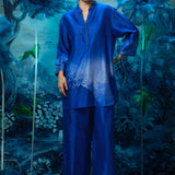 Indigo Iris Co-ord Ensemble With Palazzo
