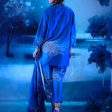 Indigo Co-ord Ensemble With Iris Pant & Scarf