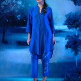 Indigo Co-ord Ensemble With Dupatta