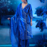 Indigo Bliss Angrakha With Cutwork Pant