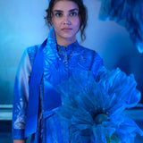 Indigo Bliss Co-ord Ensemble With Dhoti Style Pant