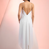 White Chain Drape Dress