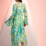 Maze Green Pattern Dress