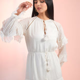 White Ruffle Short Dress