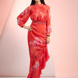 Red Hazy Texture Dress