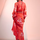 Red Hazy Texture Dress