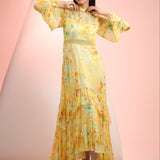 Maze Yellow Printed Dress