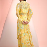 Maze Yellow Printed Dress