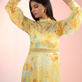 Maze Yellow Printed Dress