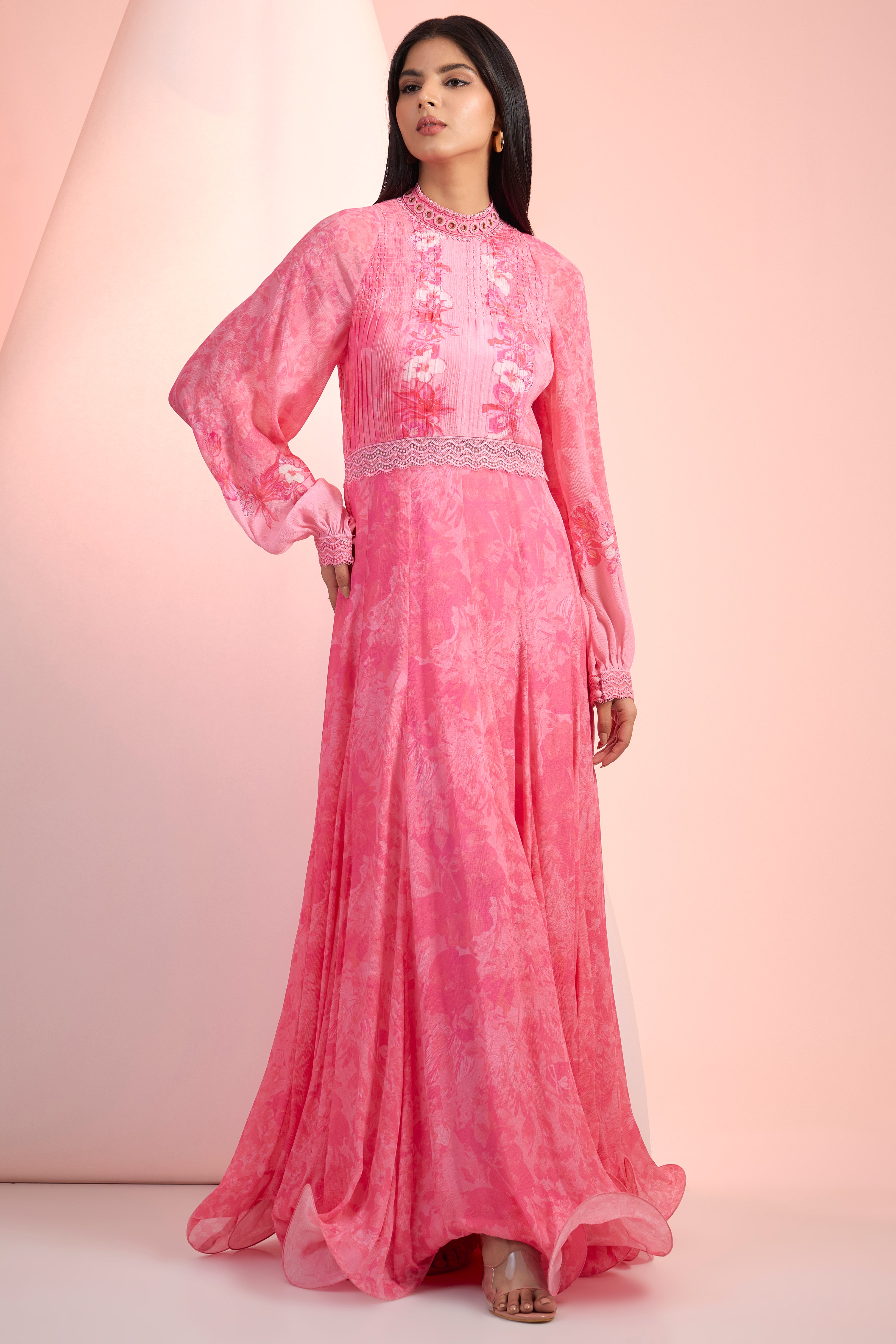 Pink Shurbs Texture Dress