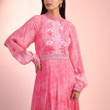 Pink Shurbs Texture Dress