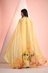 Ochre Monet long dress